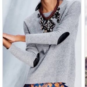 J.Crew Gray Elbow Patched Sweater XXS